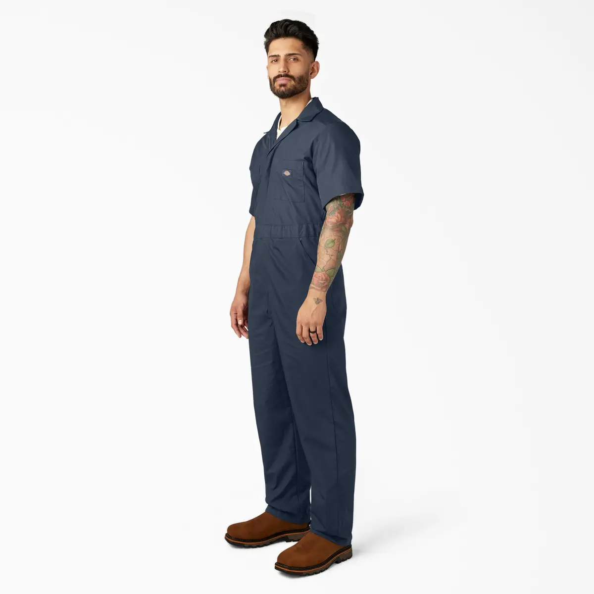 Dickies Short Sleeve Coveralls Regular Fit in Dark Navy | Wrinkle-Resistant, Lightweight Workwear (70-120 chars) - view 3