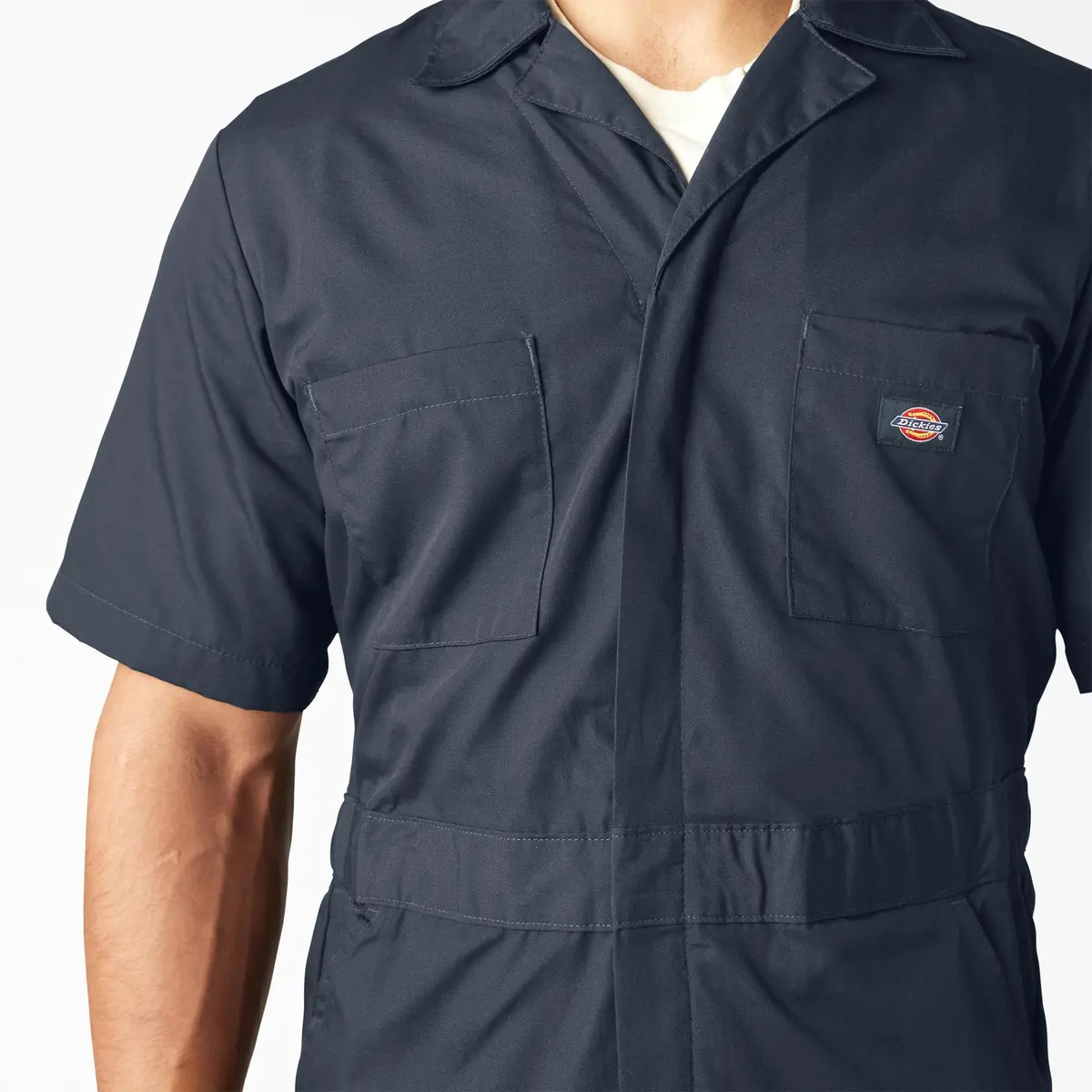 Dickies Short Sleeve Coveralls Regular Fit in Dark Navy | Wrinkle-Resistant, Lightweight Workwear (70-120 chars) - view 4