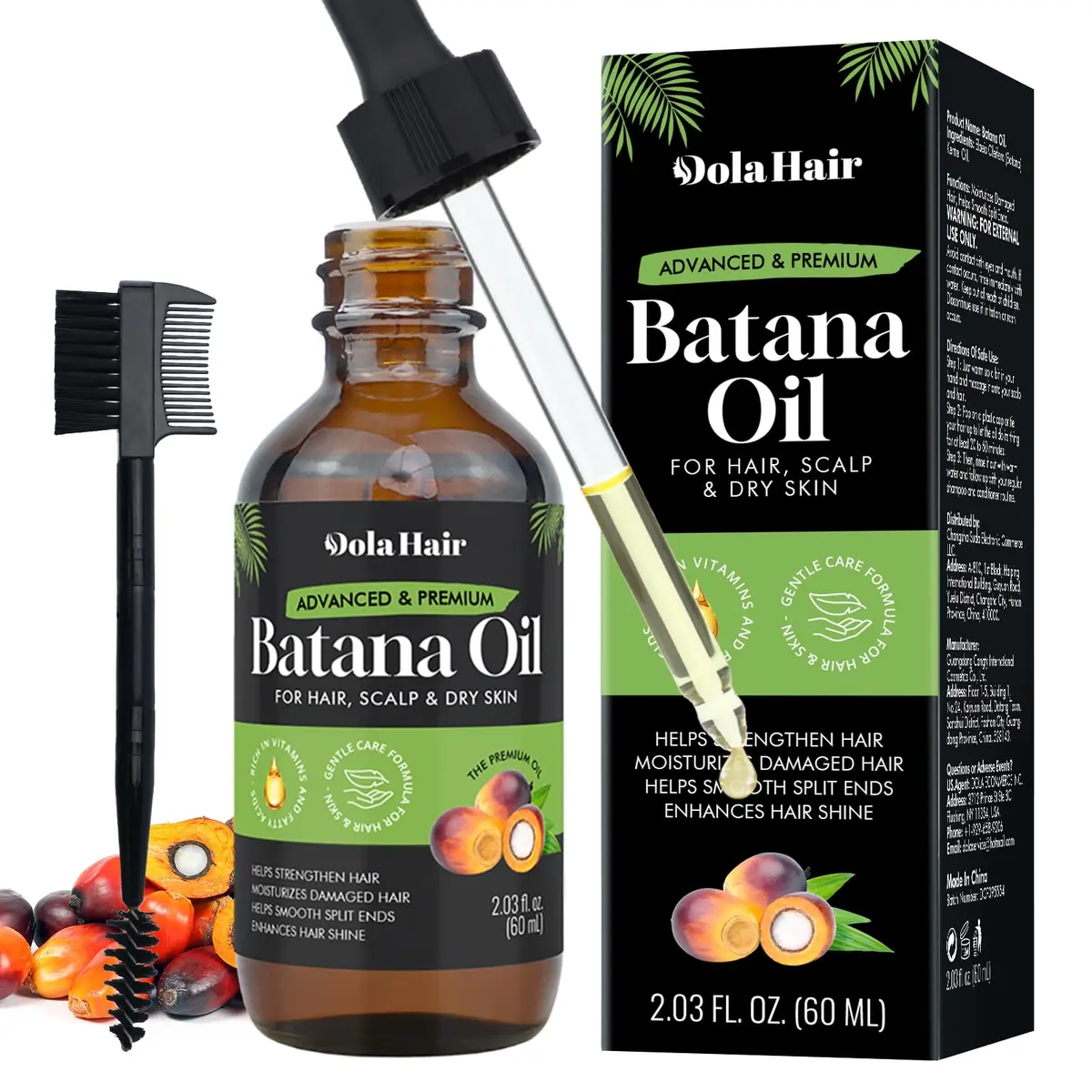 Dolahair Batana Oil for Hair, Scalp & Skin 60 mL (2.03 Fl Oz) | Natural Elaeis Oleifera Kernel Oil for Dry Hair - main product image