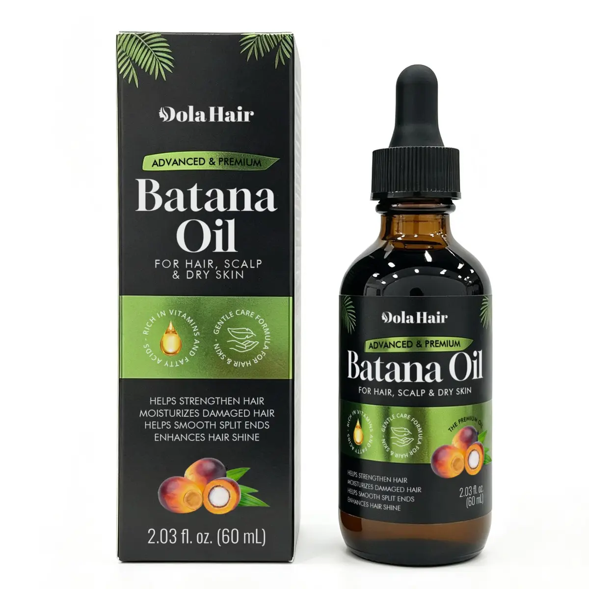 Dolahair Batana Oil for Hair, Scalp & Skin 60 mL (2.03 Fl Oz) | Natural Elaeis Oleifera Kernel Oil for Dry Hair - view 5
