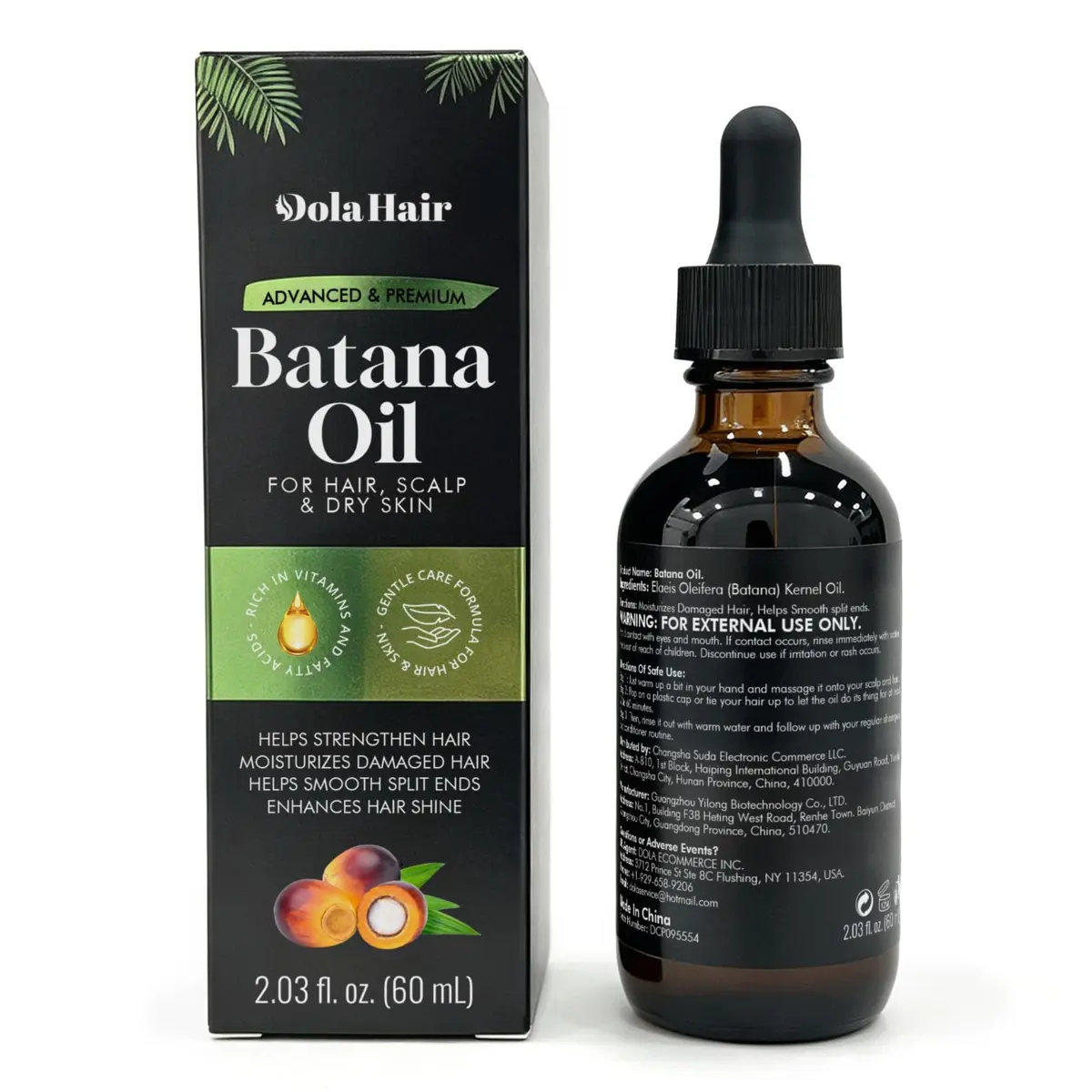 Dolahair Batana Oil for Hair, Scalp & Skin 60 mL (2.03 Fl Oz) | Natural Elaeis Oleifera Kernel Oil for Dry Hair - view 6
