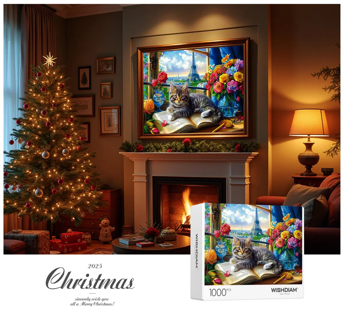 RECHIATO Jigsaw Puzzles 1000 Pieces | Challenging Cats & Pets Shadow of Paris - view 4