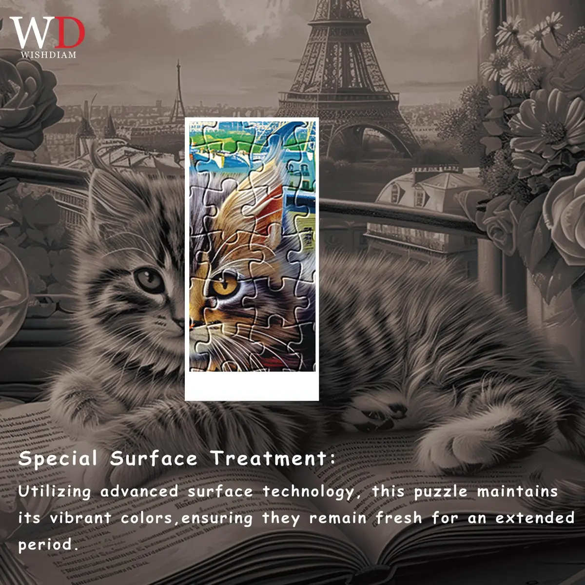 RECHIATO Jigsaw Puzzles 1000 Pieces | Challenging Cats & Pets Shadow of Paris - view 5