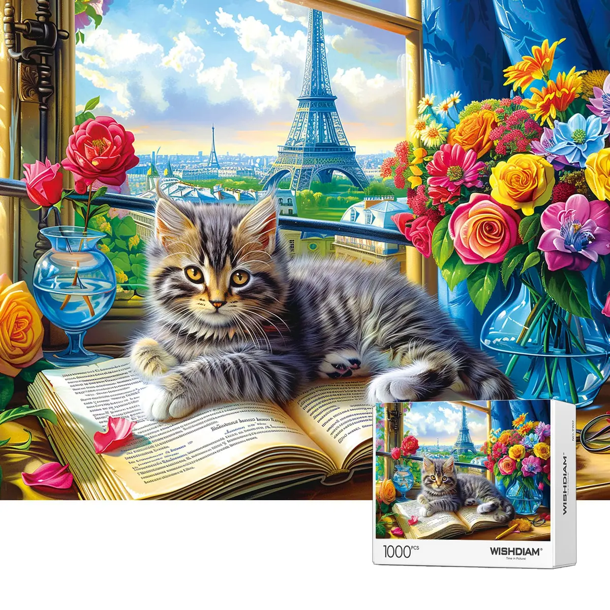 RECHIATO Jigsaw Puzzles 1000 Pieces | Challenging Cats & Pets Shadow of Paris - main product image