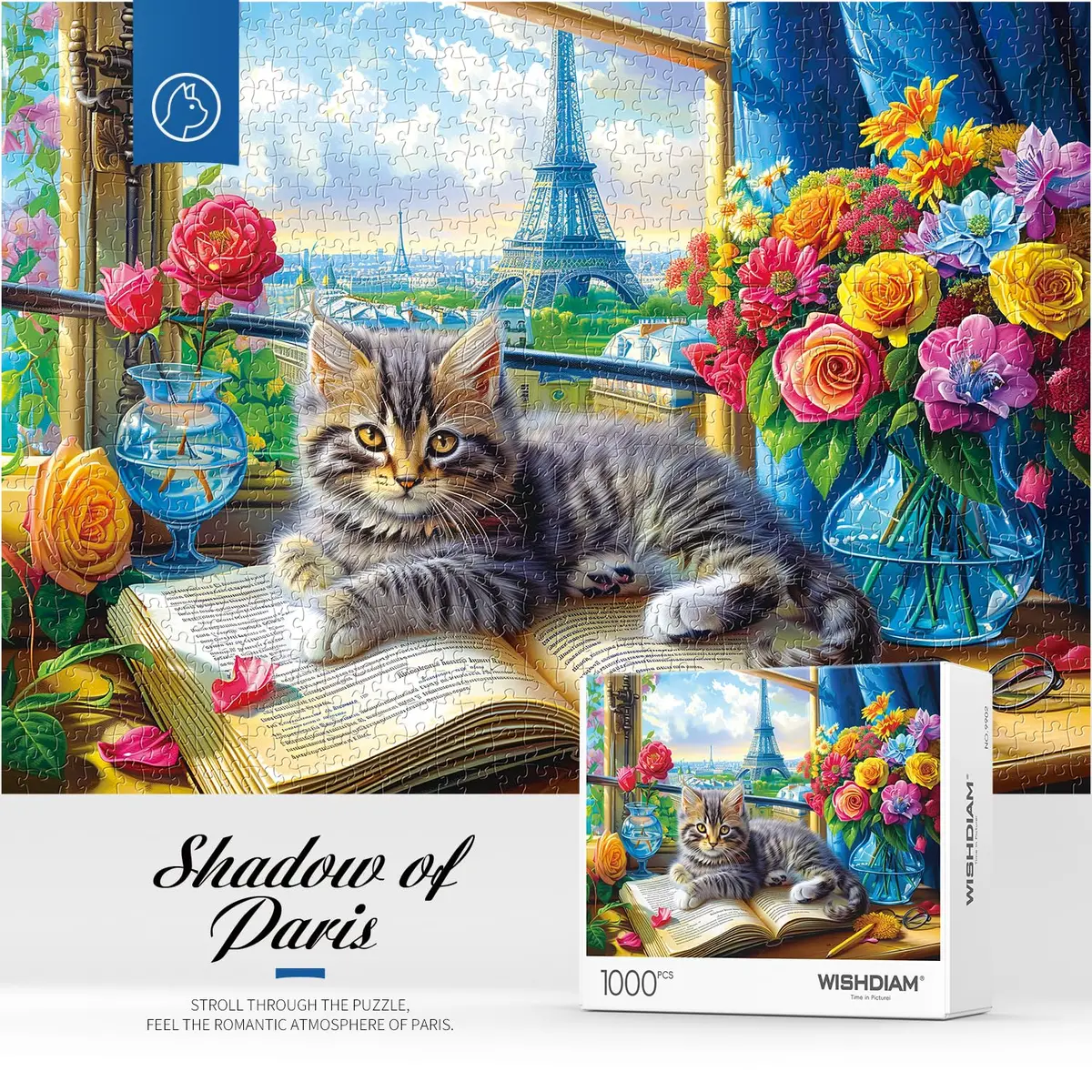 RECHIATO Jigsaw Puzzles 1000 Pieces | Challenging Cats & Pets Shadow of Paris - view 8