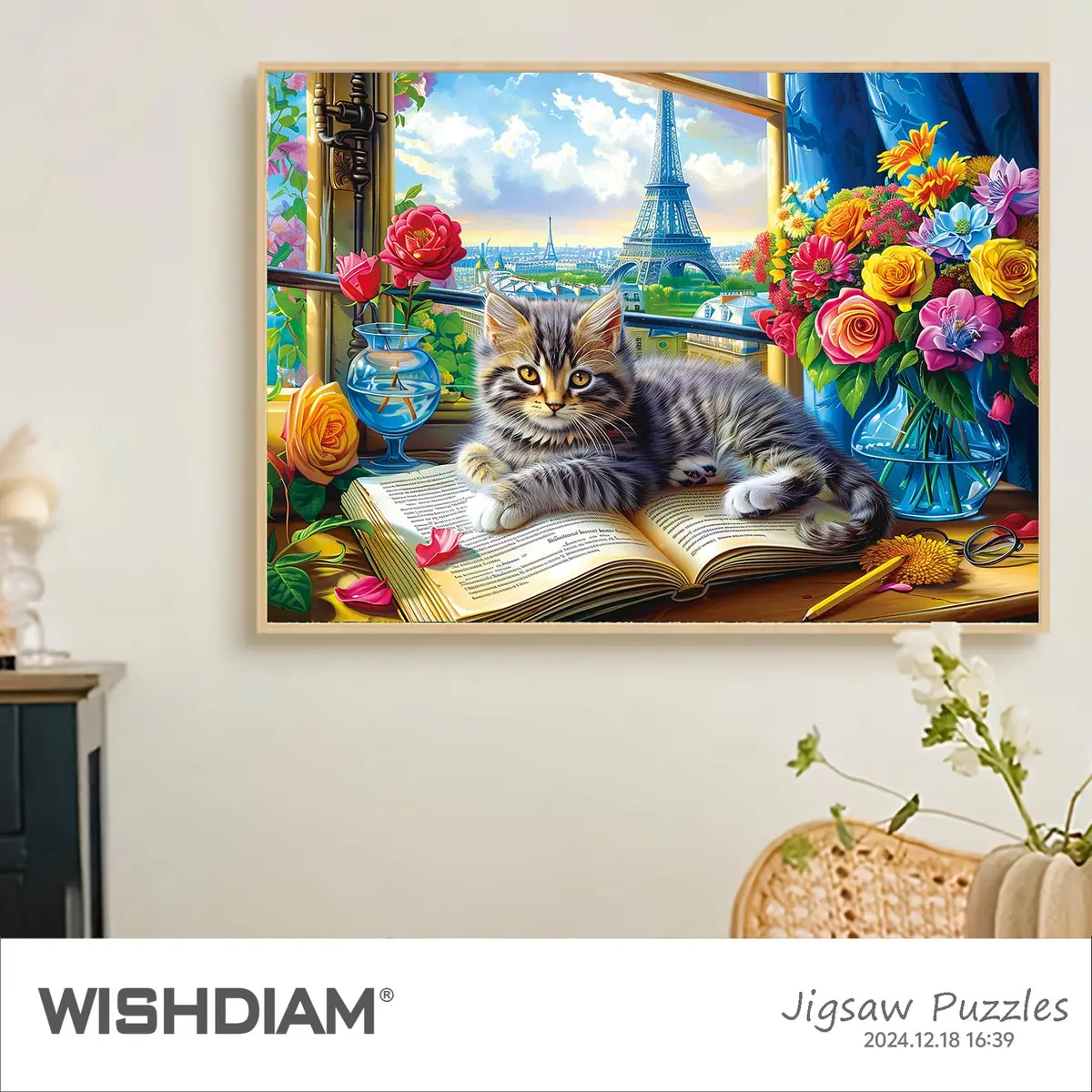RECHIATO Jigsaw Puzzles 1000 Pieces | Challenging Cats & Pets Shadow of Paris - view 2