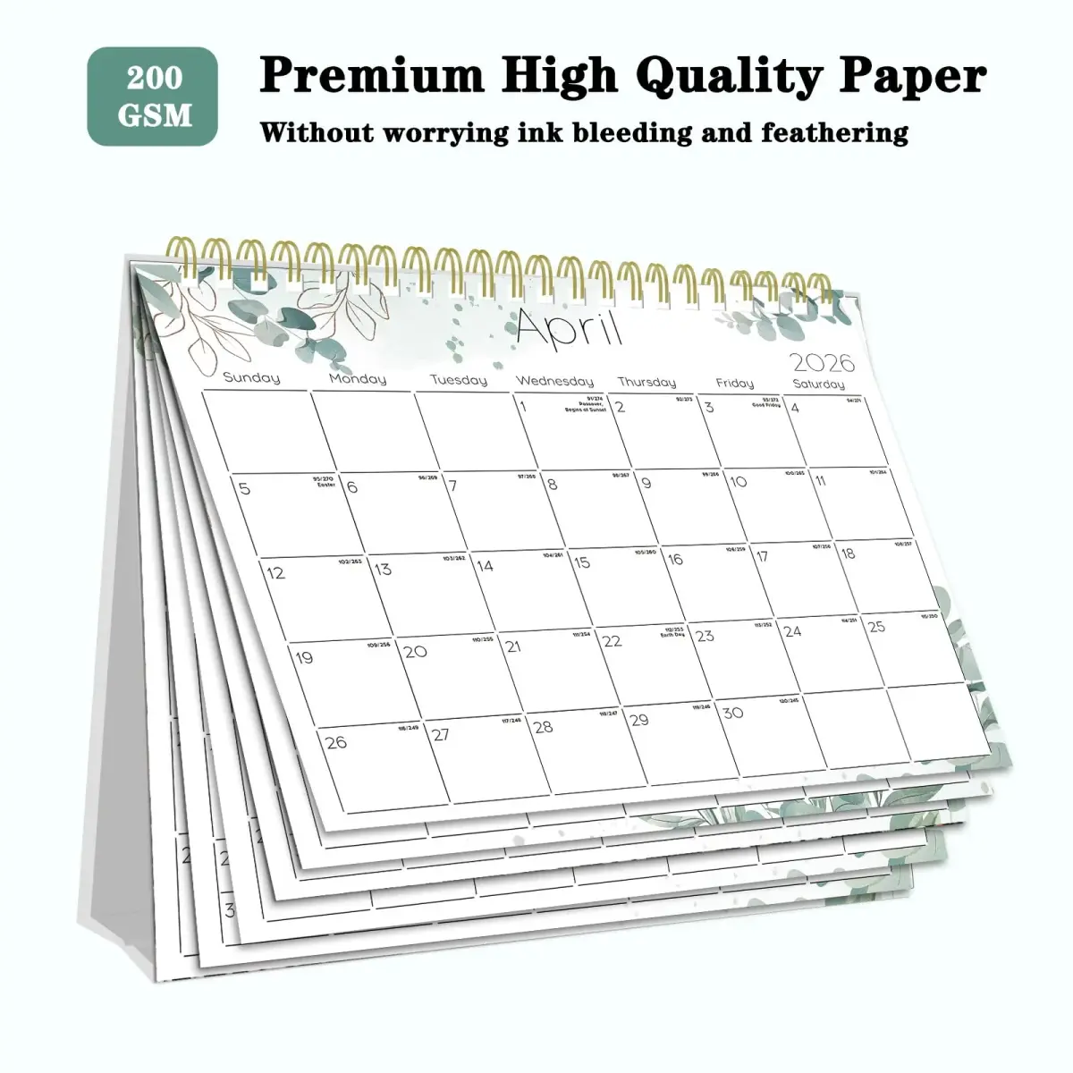Ymumuda Small Desk Calendar 2026-2027 20 cm x 15 cm | Academic Year Planner with Stickers - view 6
