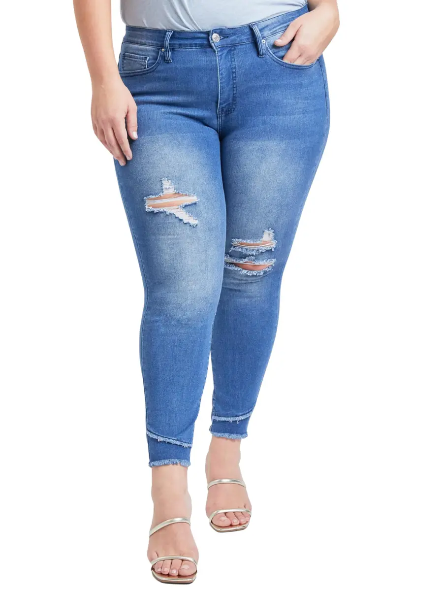 Royalty For Me Women's Plus Size Sustainable High Rise Skinny Ankle Jeans | Eco-Friendly, Slim Fit, 14W - main product image