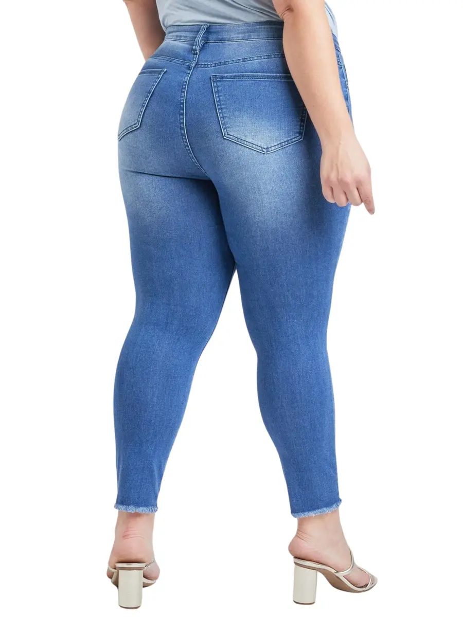 Royalty For Me Women's Plus Size Sustainable High Rise Skinny Ankle Jeans | Eco-Friendly, Slim Fit, 14W - view 2