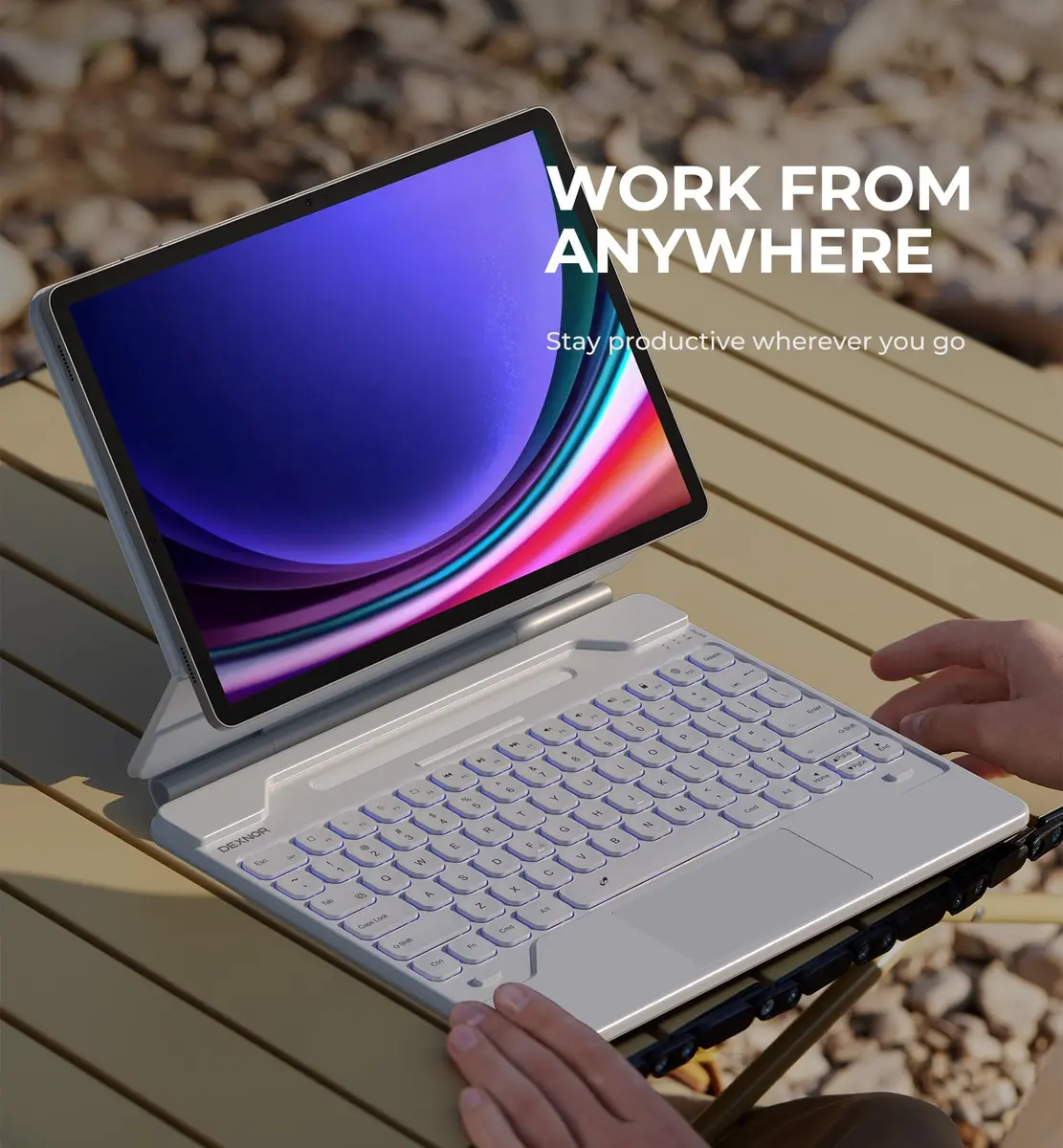 Dexnor Bluetooth Keyboard for Samsung Galaxy Tab S10+ Plus/S9+ Plus/S9 FE+/S7 FE | 12.4 Inch | Long Battery Life & Backlit - view 8