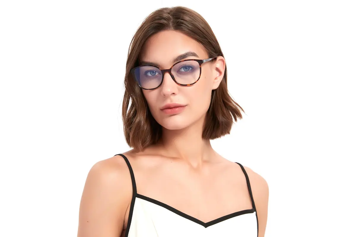 JFXQDR Blue Light Blocking Computer Glasses for Women | TR90 Frame, UV400 Protection, Coco Tortoise - view 2