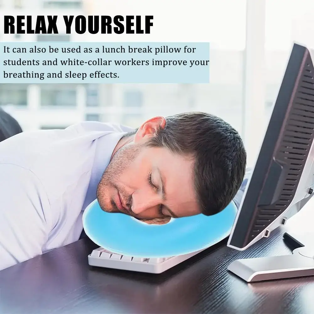 OULIGET Silicone Face Massage Pillow for Beauty Beds | 29cm (11.4 Inch) Blue - view 4