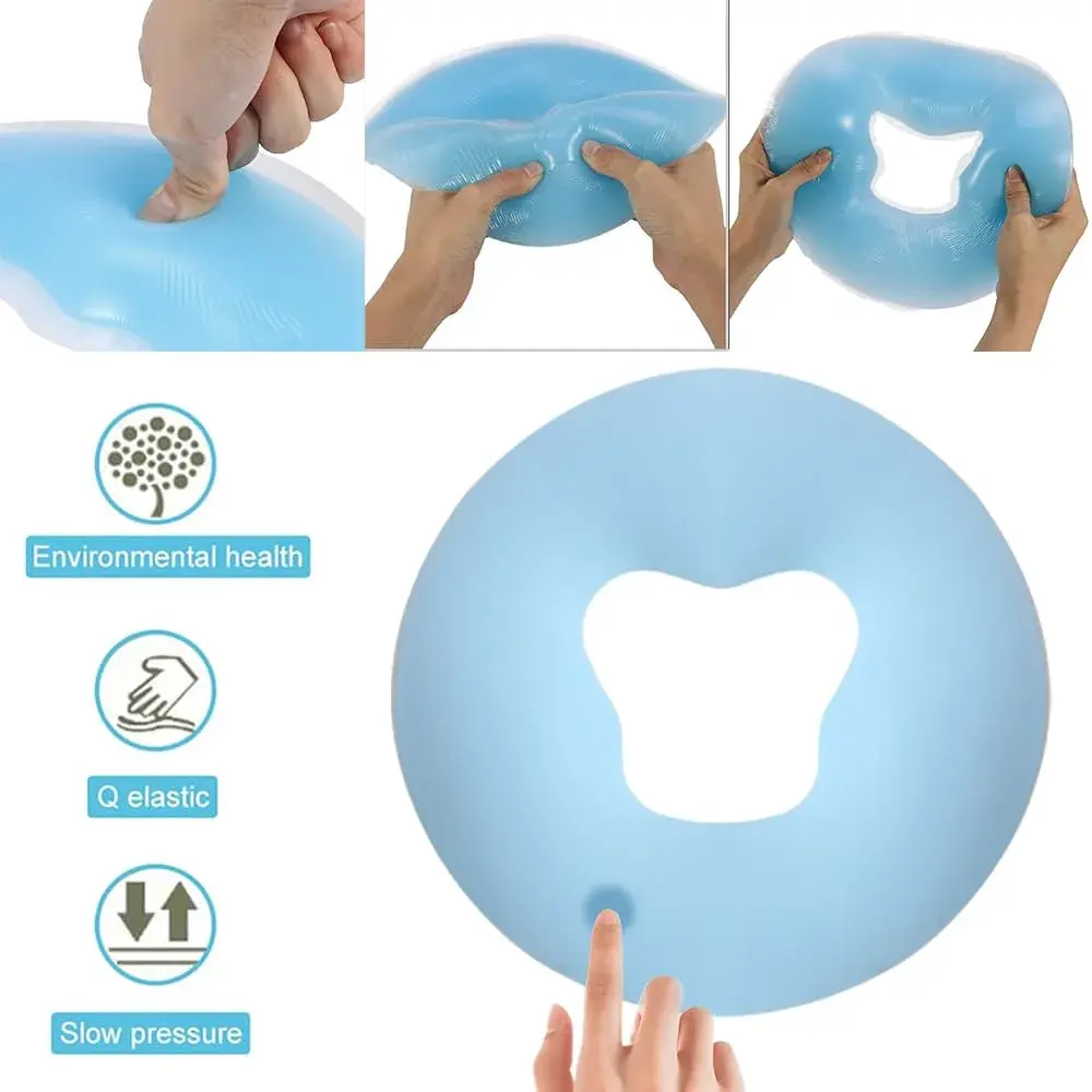 OULIGET Silicone Face Massage Pillow for Beauty Beds | 29cm (11.4 Inch) Blue - view 3