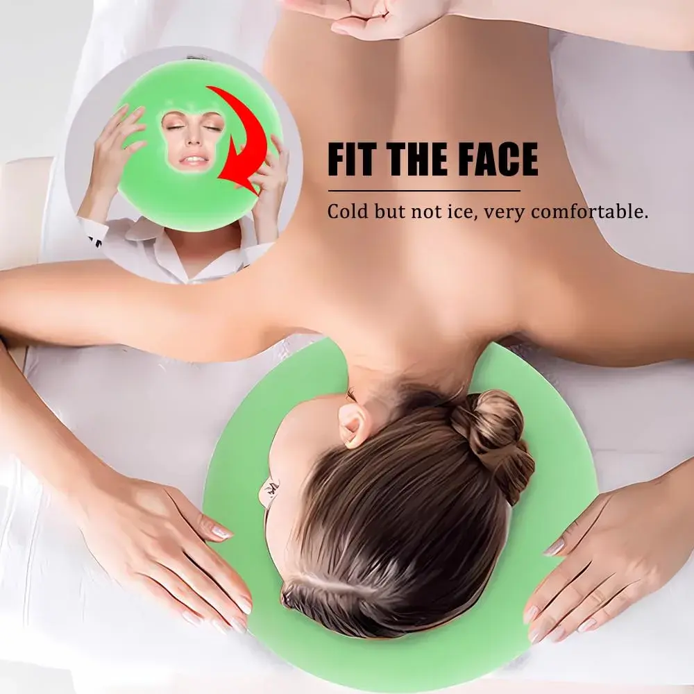 OULIGET Silicone Face Massage Pillow | Soft SPA Headrest for Beauty Beds & Travel (Green) - view 5