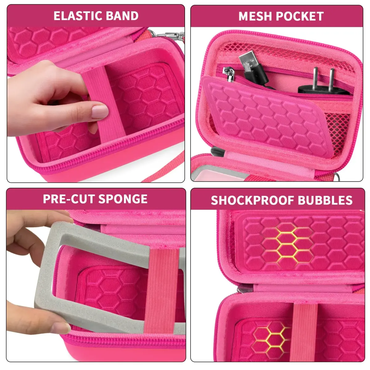 Comecase Digital Camera Case for Kodak PIXPRO FZ45 FZ55, Bright Pink, 12.5cm (4.9in) | Protects Small Cameras Up To 11cm x 7cm x 5.8cm - view 4
