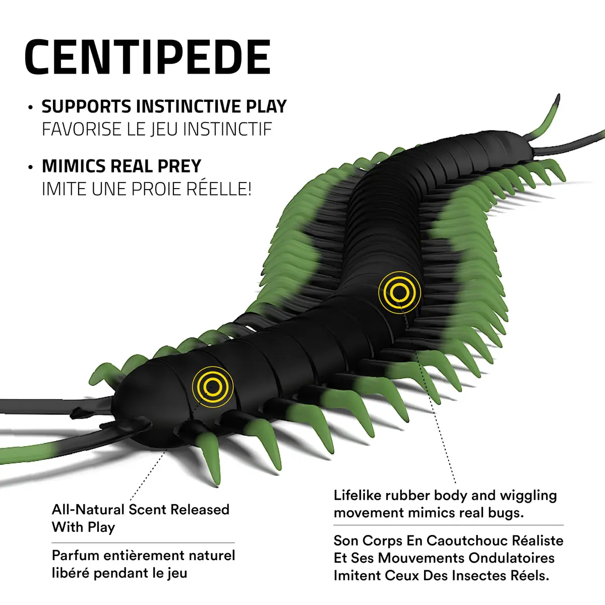 Playology Cat Toys - Catnip Infused Centipede Cat Toy for Chase and Pounce | Stimulates Wild Instincts - view 2