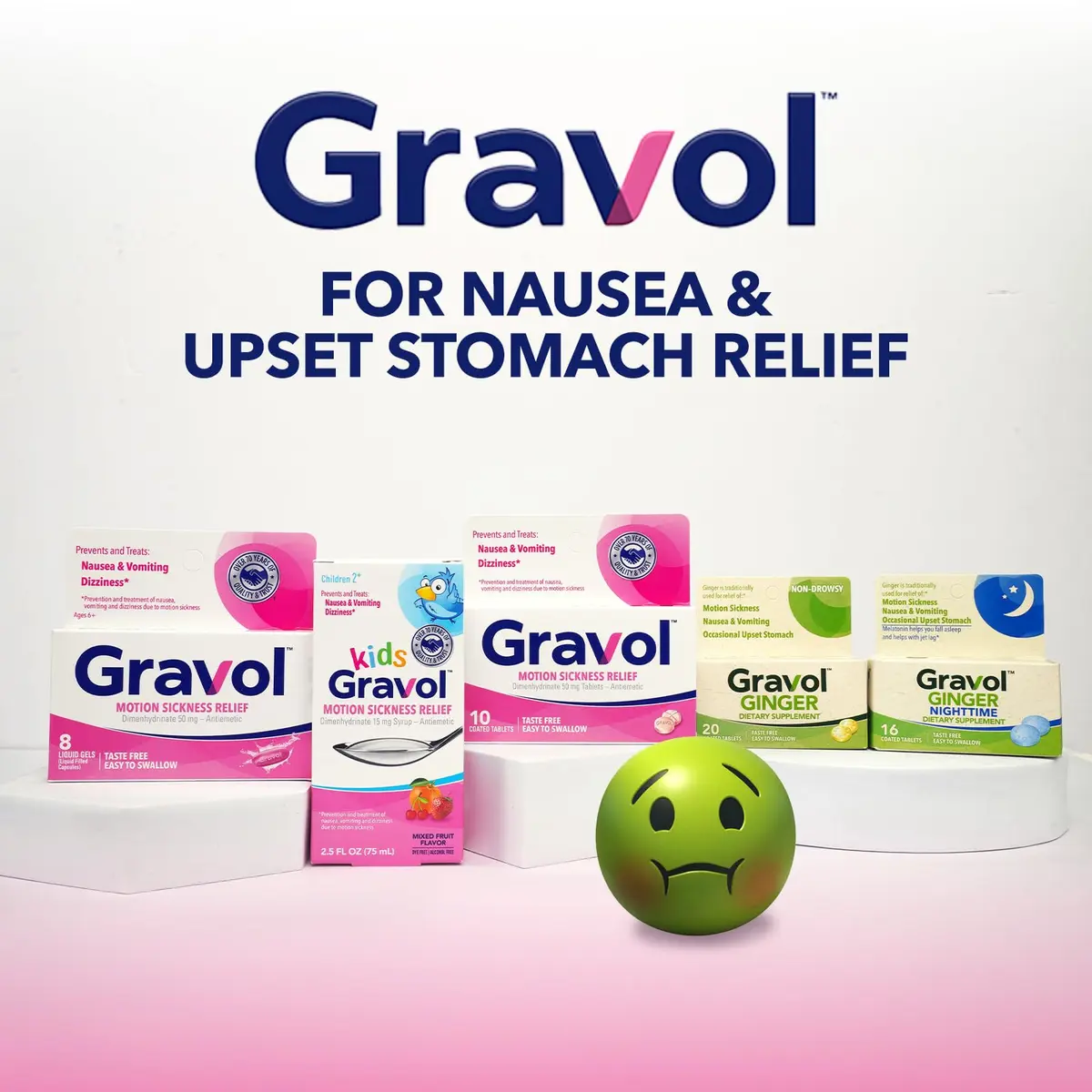 Gravol Kids Chewable Tablets, Cherry Flavor, 18ct | Fast Motion Sickness Relief for Children - view 7
