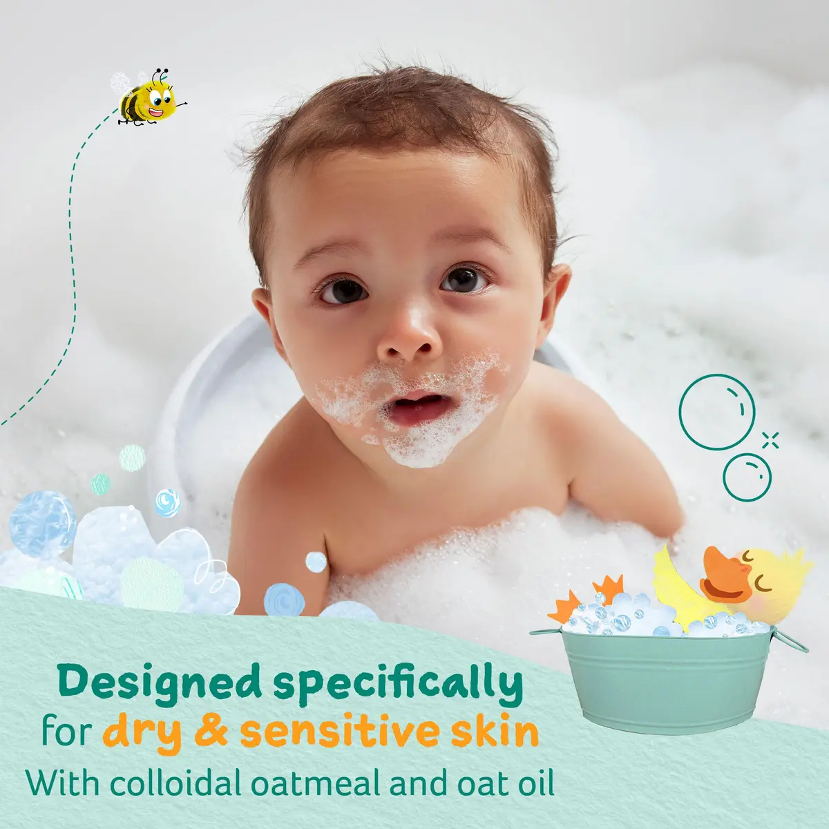 Childs Farm OatDerma Bubble Bath 8.4 Fl Oz | Fragrance-Free, Soothes Dry Skin, Suitable for Newborns - view 2