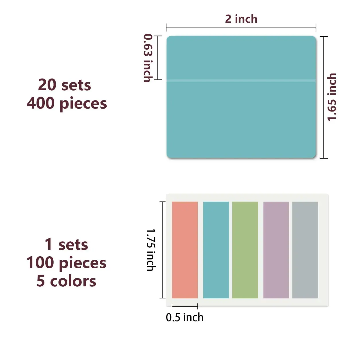 ELII Clear Book Tabs 500 PCS | Writable & Repositionable Sticky Index Tabs for Annotating Books - view 2