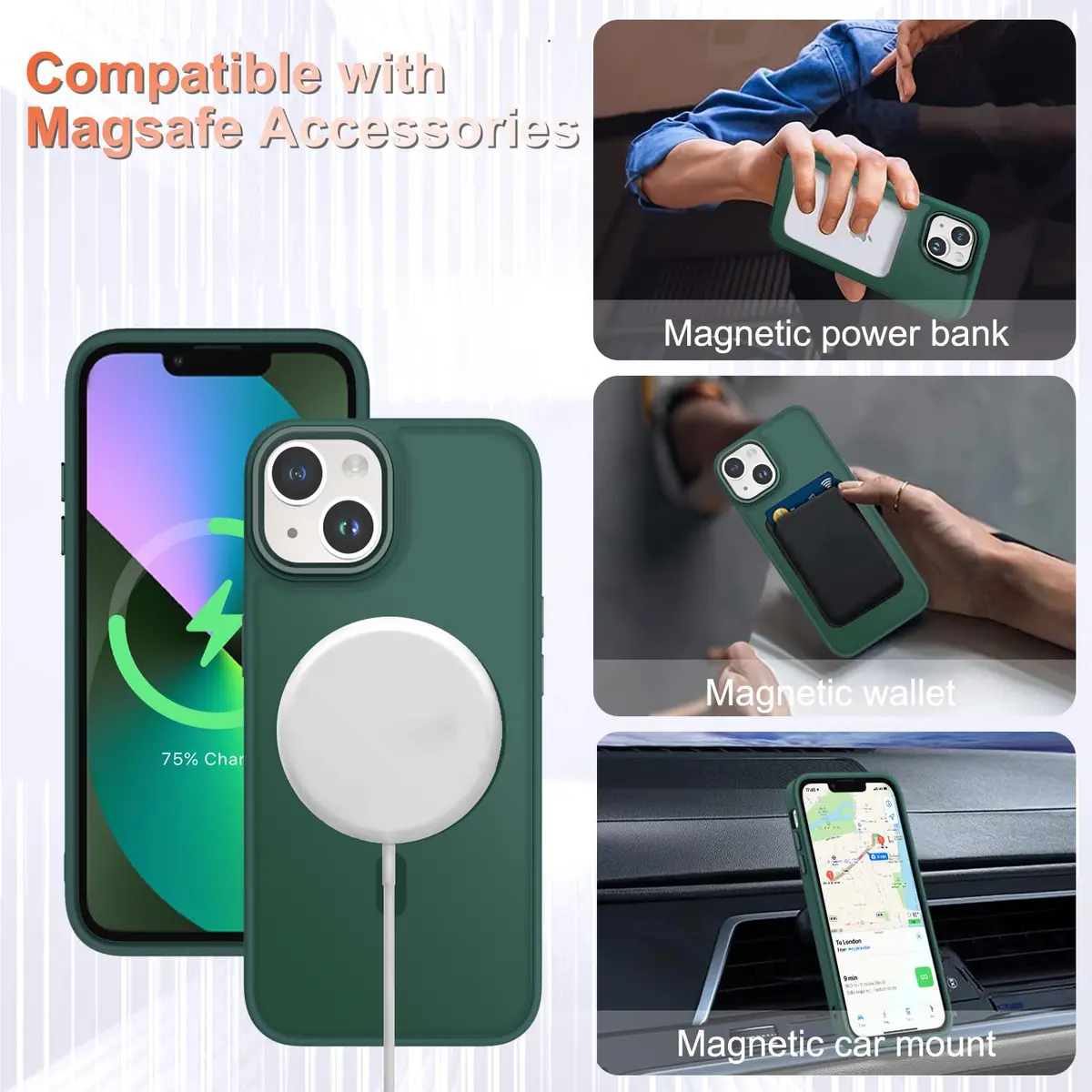 YENAPOON Cellular Phone Case for iPhone 14/13 6.1 inch | Magnetic & Shockproof with Screen Protector - view 3