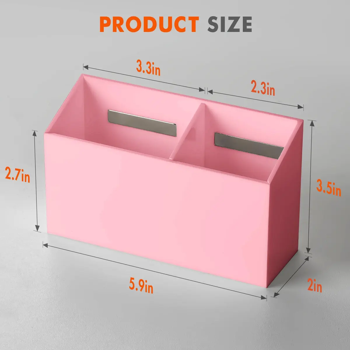 BEYGORM Magnetic Dry Erase Marker Holder with Anti-Slip Pad, 2 Compartments, Pink | 15.0 cm (5.9 in) Organizer for Whiteboards & Fridges - view 7