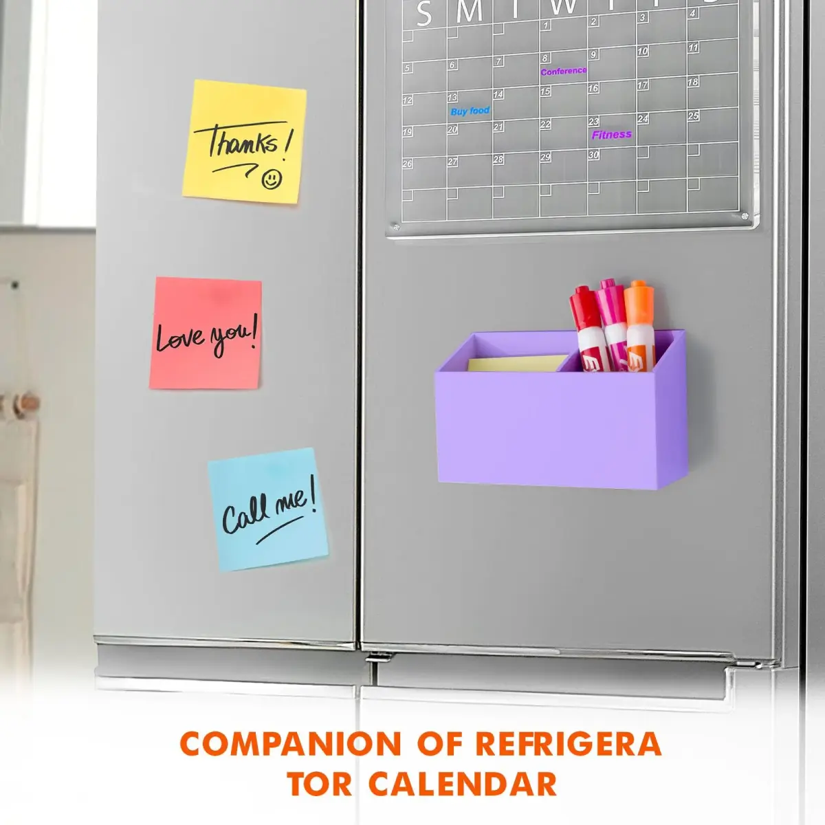 BEYGORM Magnetic Dry Erase Marker Holder & Organizer 15 cm (5.9 in) | Non-Slip Acrylic for Whiteboards & Fridges - view 3