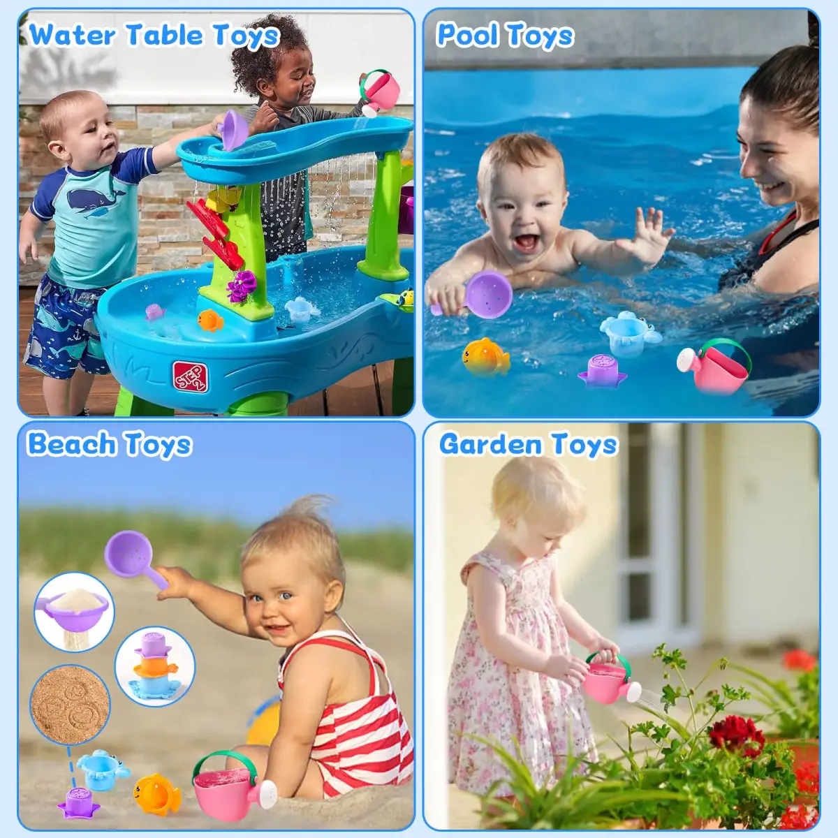 Fajiabao Baby Bath Toys for Kids Ages 1-3 Toddler Bath Toys Mold Free for 2-4 Bathtub Sand Beach Pool Water Toys for 1+ Year Old Girl Gifts 5 PCS (Color Random) - view 6