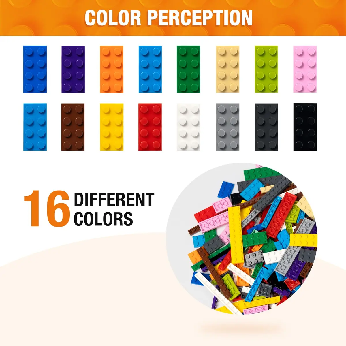 MANNIDOO 360 Pieces Small Building Plates Set, 16 Colors | ASTM-Tested Educational Toy for Kids 3+ - view 4