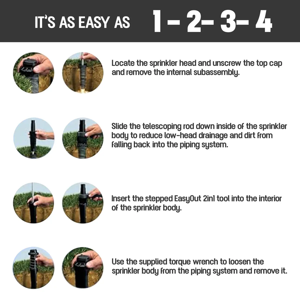 AVAGARD Easy Out 2in1 Sprinkler Removal Tool for Rotors & Spray Heads | Durable, Ergonomic, Professional-Grade (70-120 chars) - view 3