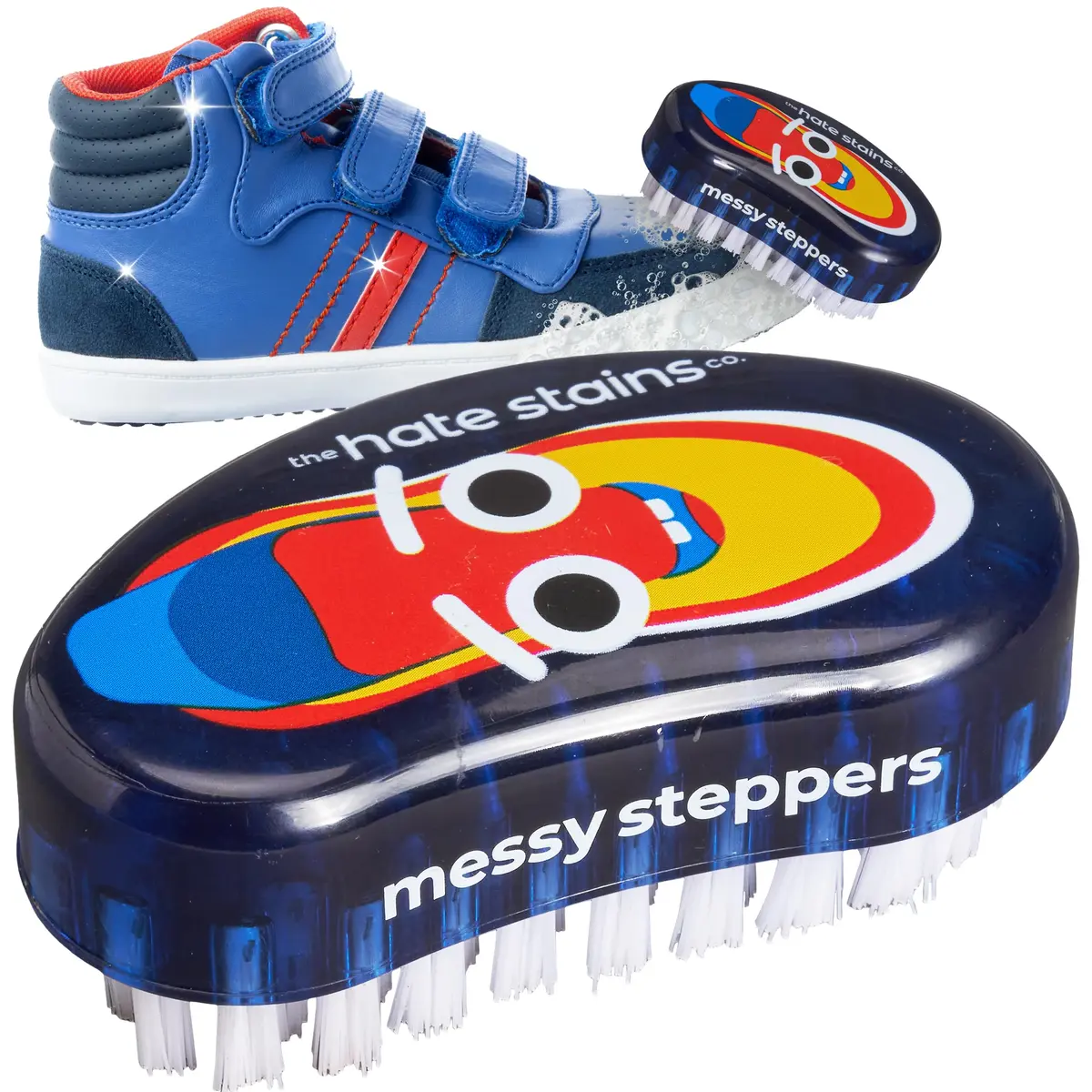 Miss Mouth's Shoe Cleaner Brush - Blue Scrubber - Versatile Canvas & Leather Shoe Cleaning - Comfort Handle for Sneaker Cleaner & Boot Cleaner - Fast Stain Remover Boot Brush - main product image