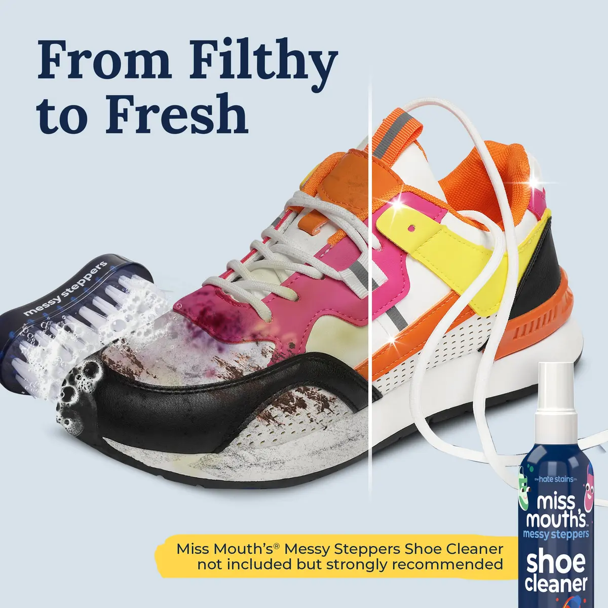Miss Mouth's Shoe Cleaner Brush - Blue Scrubber - Versatile Canvas & Leather Shoe Cleaning - Comfort Handle for Sneaker Cleaner & Boot Cleaner - Fast Stain Remover Boot Brush - view 5
