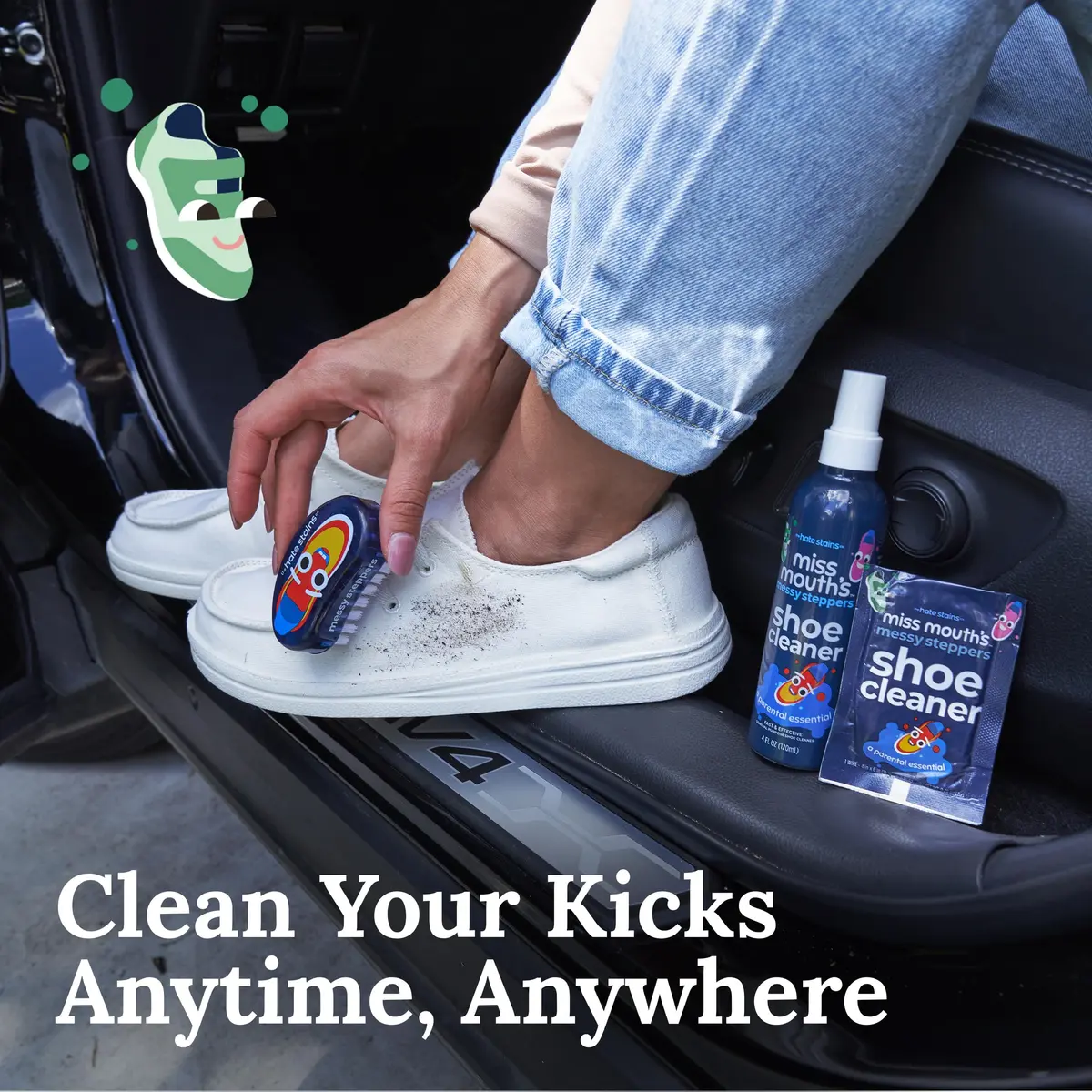 Miss Mouth's Shoe Cleaner Brush - Blue Scrubber - Versatile Canvas & Leather Shoe Cleaning - Comfort Handle for Sneaker Cleaner & Boot Cleaner - Fast Stain Remover Boot Brush - view 8