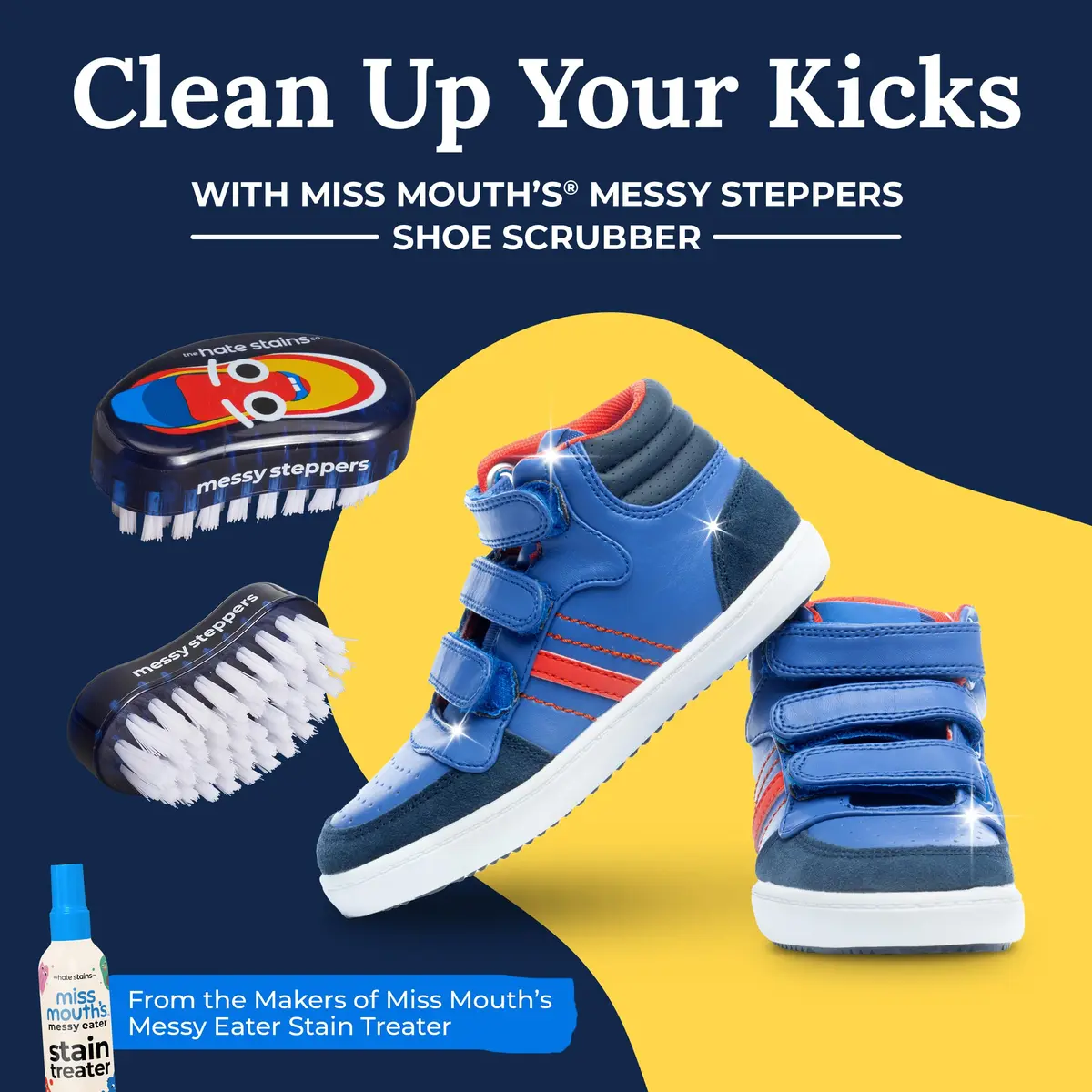Miss Mouth's Shoe Cleaner Brush - Blue Scrubber - Versatile Canvas & Leather Shoe Cleaning - Comfort Handle for Sneaker Cleaner & Boot Cleaner - Fast Stain Remover Boot Brush - view 2