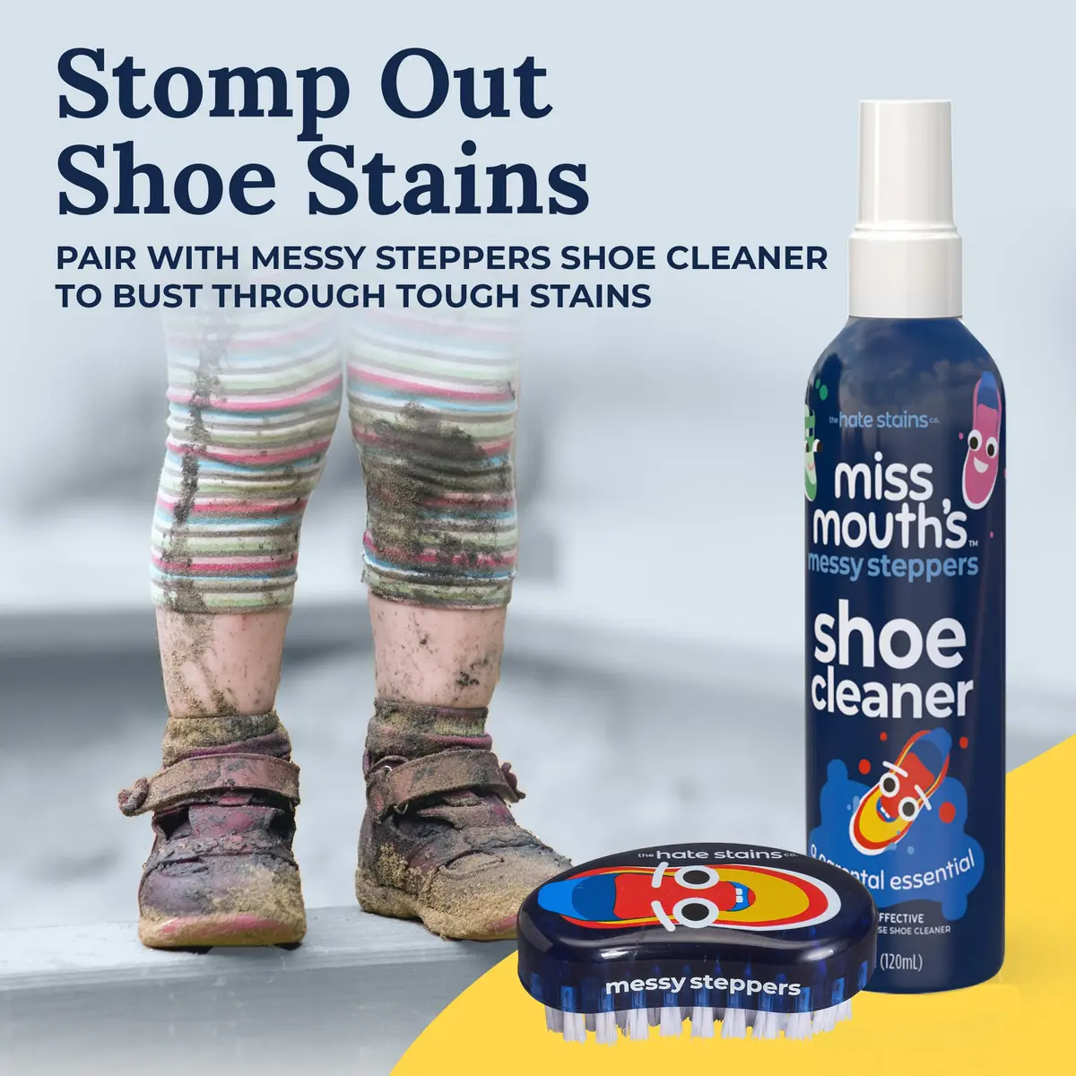 Miss Mouth's Shoe Cleaner Brush - Blue Scrubber - Versatile Canvas & Leather Shoe Cleaning - Comfort Handle for Sneaker Cleaner & Boot Cleaner - Fast Stain Remover Boot Brush - view 3