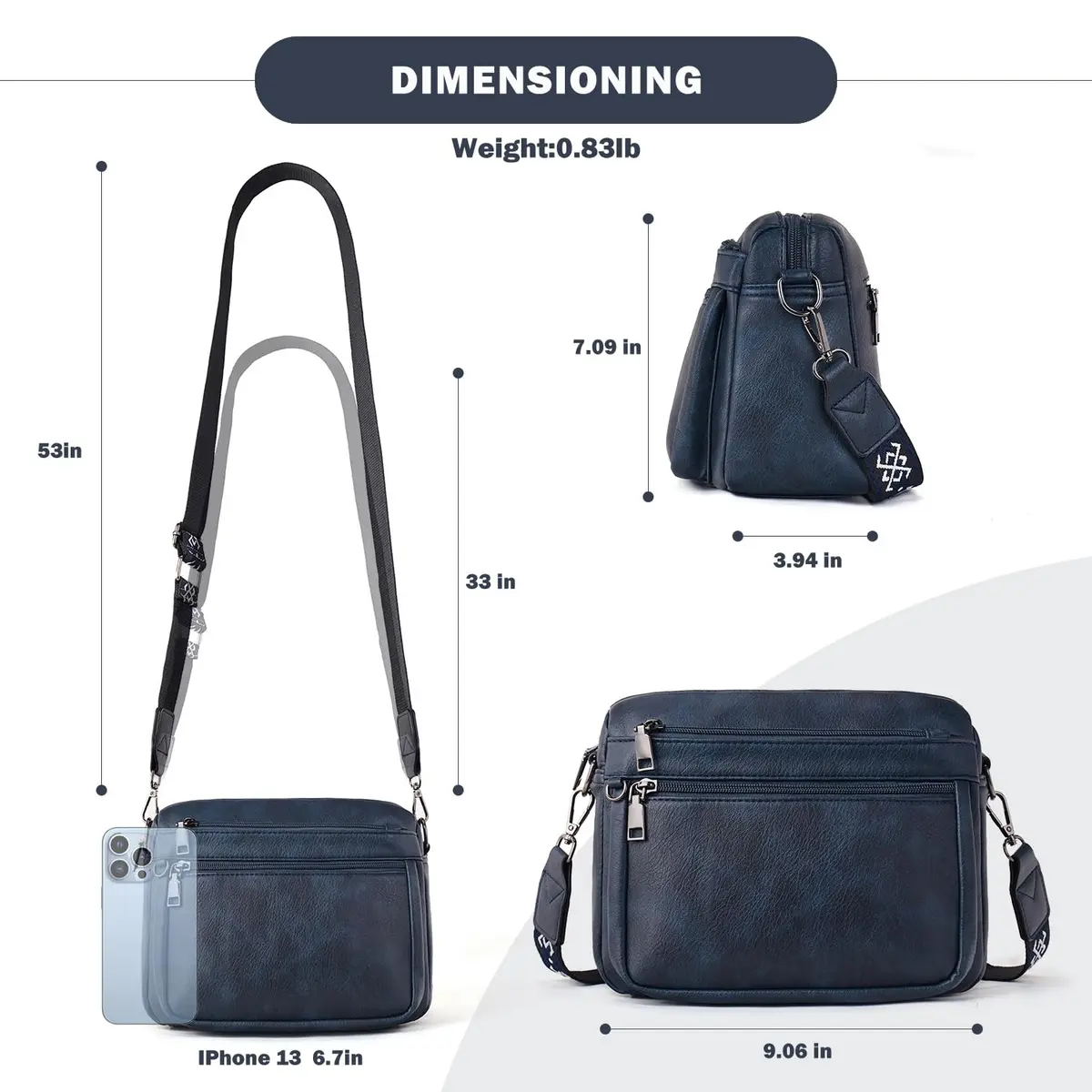 ATERITSSI Vegan Leather Crossbody Bag for Women, Multi-Pocket Purse, 9.45 inches | Organized & Lightweight - view 4