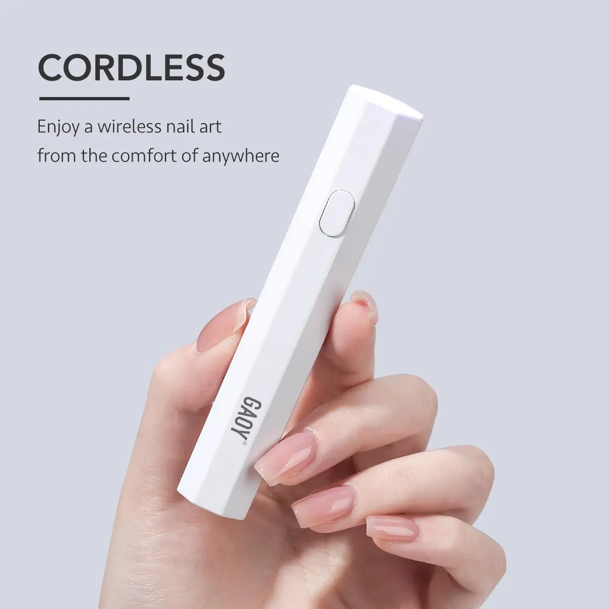 GAOY Handheld UV LED Nail Lamp for Gel Nails, Portable Cordless Rechargeable USB Nail Dryer with 2 Timer Settings, Octagon White - view 7