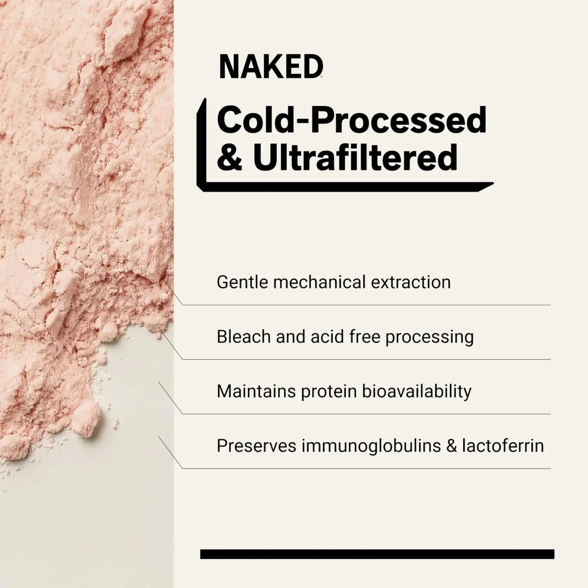 NAKED Strawberry Whey Protein Powder 907g (2 lb) | 25g Protein, 3 Ingredients, Grass Fed - view 4
