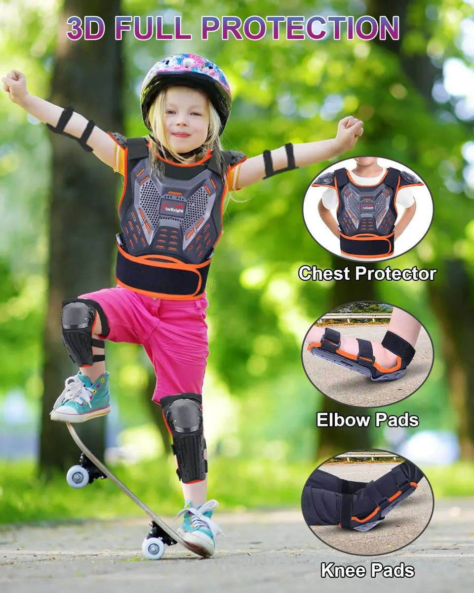 StarknightMT Kids Dirt Bike Gear Youth Motocross Chest Protector Suit | Impact Protection for Ages 3-12 - view 4