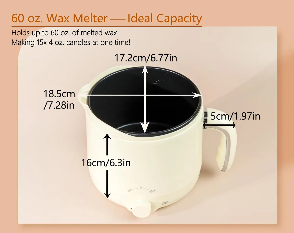 Aroparc Electric Wax Melting Pot 1.8L (60oz) with Spout | Fast Heating for Candle & Soap Making - view 2