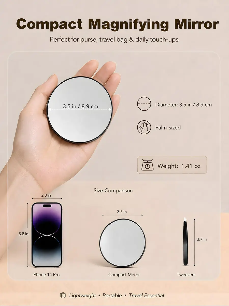 Macaki 40x Magnifying Mirror Suction Cup | Powerful 3.5 in, Black for Precise Makeup - view 2
