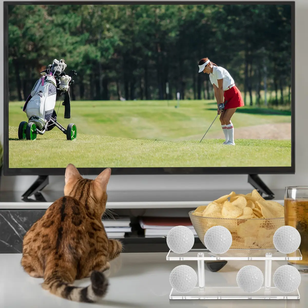 Silipull Golf Ball Display Rack 8 Balls Clear Acrylic | Elegant & Durable - view 6