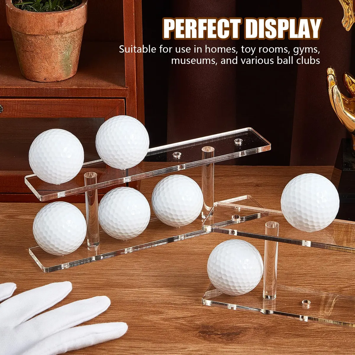 Silipull Golf Ball Display Rack 8 Balls Clear Acrylic | Elegant & Durable - view 4