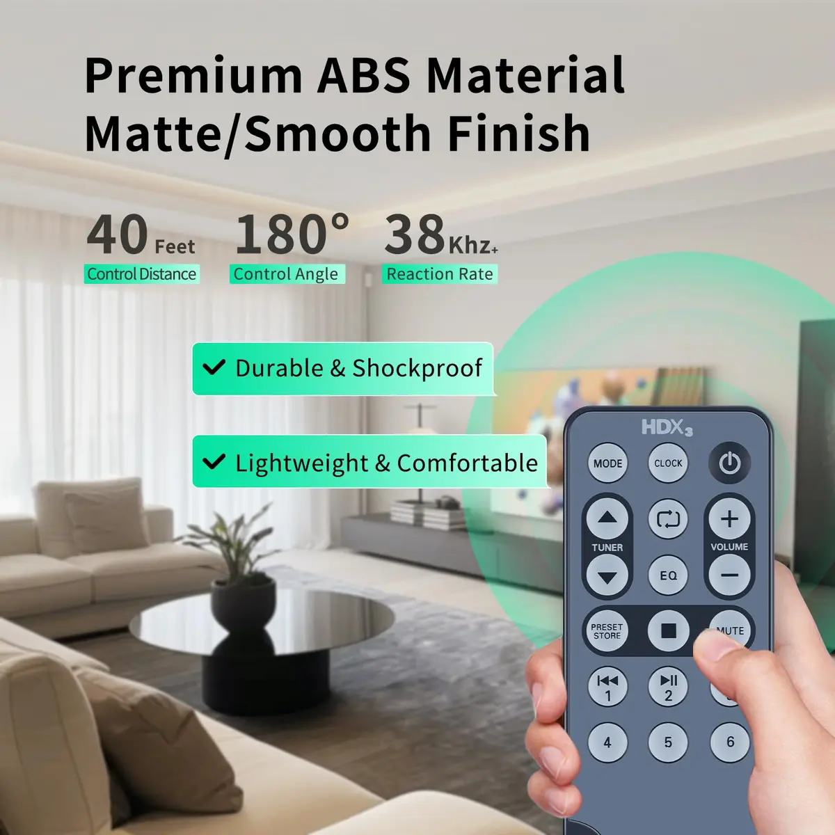 WDZP Universal Remote for Polk Audio Mini CD AM/FM HD Radio Soundbar | No Programming, 12m Infrared Range - view 5