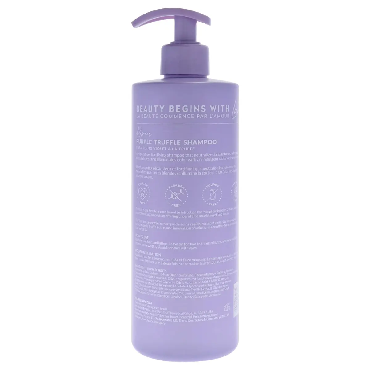 TruffLuv Purple Truffle Shampoo – 16.9 oz | Gentle cleansing for all hair types, color-safe, infused with black truffle extract - view 2
