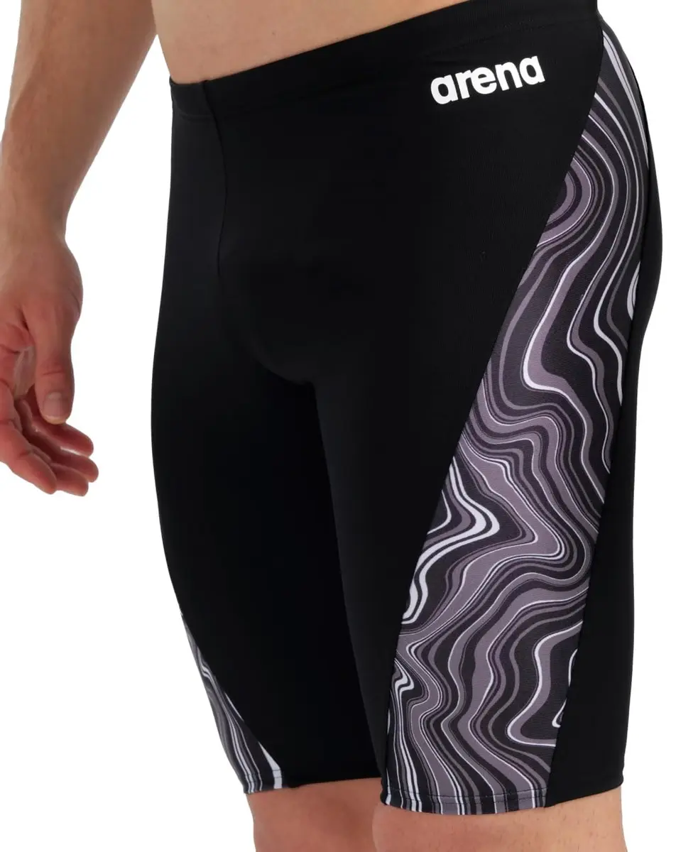 ARENA Performance Men's Marbled Swim Jammer MaxLife Athletic Knee-Length 17.7in | Chlorine-Resistant, Eco-Friendly - view 3