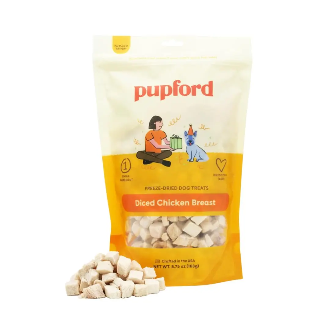 Pupford Freeze Dried Chicken Breast Treats for Dogs & Puppies (3 oz) | Healthy, Natural, Single Ingredient Dog Treats - main product image