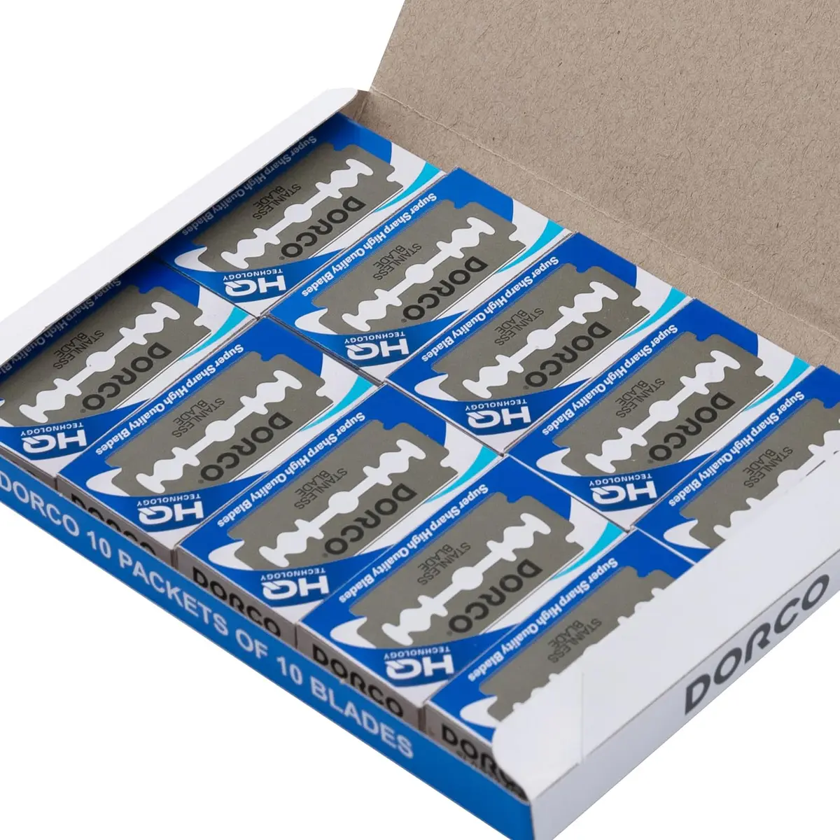 DORCO Razor Blades 100 Count | Premium Stainless Steel Double Edge Blades for Men - view 2