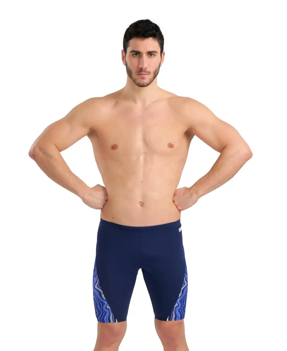 ARENA Performance Men's Marbled Swim Jammer MaxLife Eco 17.7in | Chlorine-Resistant Athletic Swimwear - main product image
