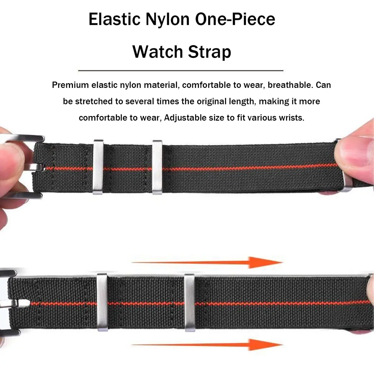 Niziruoup Nylon Elastic Watch Strap Military Parachute Style 20mm | Waterproof, Breathable & Durable - view 2