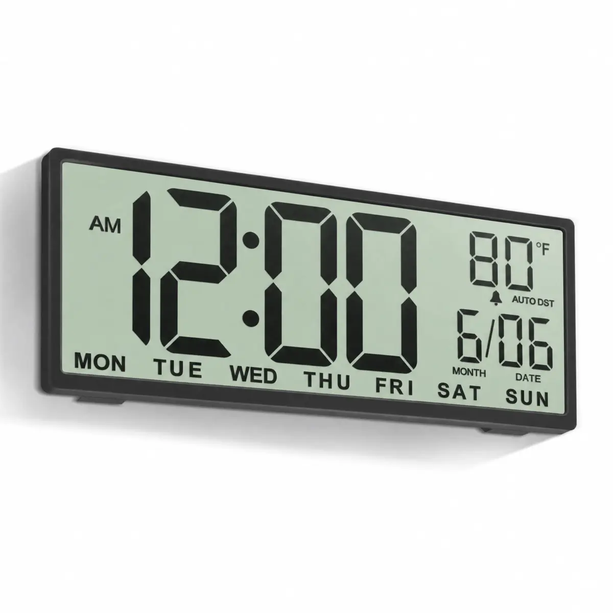 JALL Black 14.5 Inch Digital Wall Clock with Jumbo Display, Date, Day & Temperature - main product image